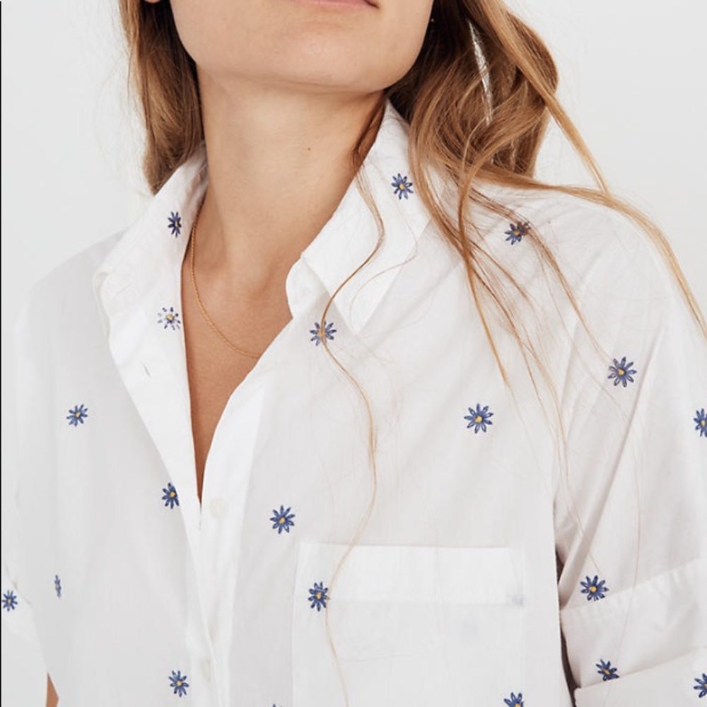 Madewell Embroidered Daisy Courier Shirt